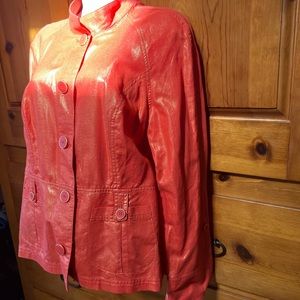 Gorgeous Lightweight Iridescent Orange Jacket Top by Chico’s Size L